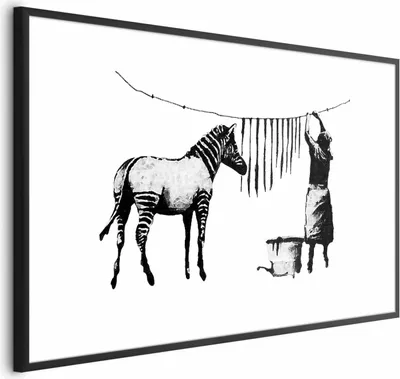 Immagine prodotto di Poster Banksy: Lavanderia 42x29,7 cm con cornice nera con margine