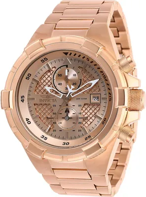 Obrázek produktu pro Invicta Aviator 28128 Pánské Hodinky - Quartz Hnutí - Nerezová Ocel s Růžově Zlatým Ciferníkem - 50 mm