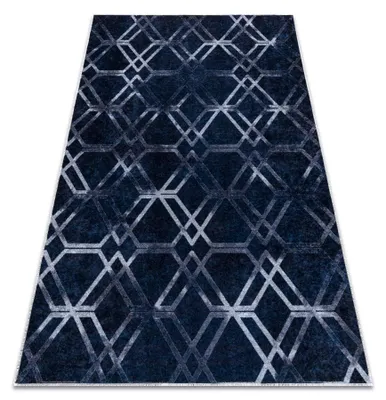 Imagen del producto de Alfombra lavable MIRO 51805.802 Geométrico, enjerado antideslizante -  azul 160x220 cm