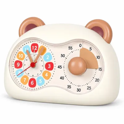 Produktbild von Visueller Timer 1–60 Min. mit lautloser Uhr, Lernuhr & Pomodoro Timer, Countdown-Timer für Kinder, Schule, Lernen & Schlafen