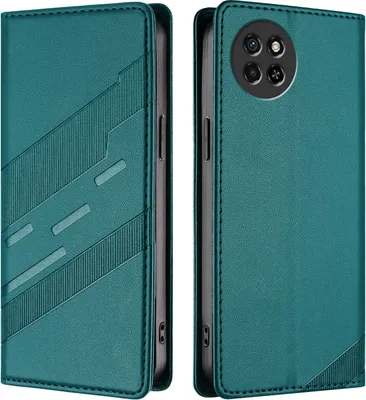 Produktbild von Hülle für itel S23, Kunstleder Brieftaschen Handyhülle mit Kartenfach und Standfunktion Grün