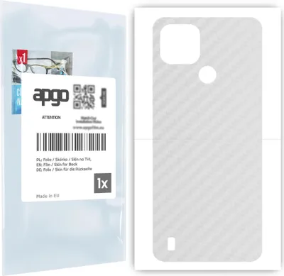Produktbild von apgo Rückseite Schutzfolie für Realme C21 -  Hinten Schutzfolie Carbon Transparent (durchsichtig), Rückseite Folie schützt vor Kratzern und Fingerabdrücken