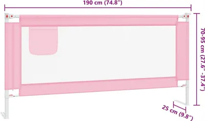 Zdjęcie produktu dla vidaXL Ochraniacz na łóżeczko dziecięce różowy 190x25 cm tkanina