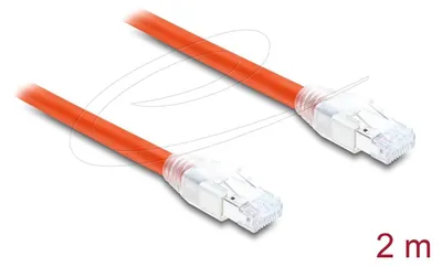 Image de Câble réseau RJ45 Cat. 8.1 S/FTP, 2 m, 40 Gbps, orange