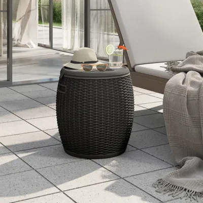 Image de vidaXL Coffre de jardin 4 en 1 Noir Polypropylène - Coffre de jardin - Coffre de jardin - Coffre de rangement