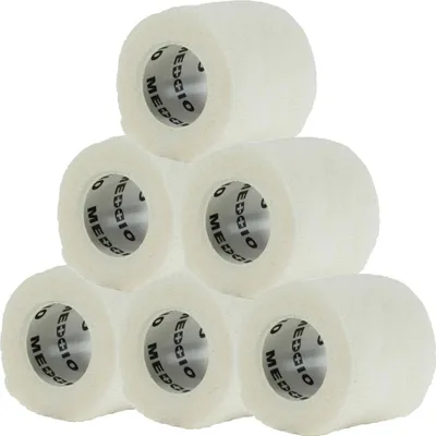 1/3/6 Haftbandagen Größe+Farbe wählbar - selbsthaftende Bandage Fixierverband selbstklebend 6 Stück | 5 cm | weiß