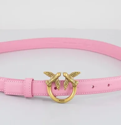 Produktbild von Skórzany pasek z klamrą Pinko LOVE BERRY H2 BELT 100143-A0F1 różowy (2 cm) 100143A0F1-P31Q