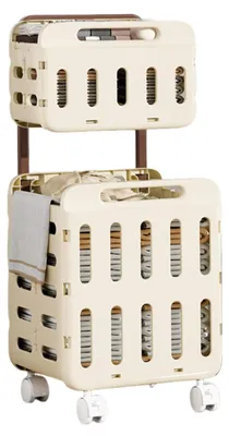 Image de Panier à linge pliable avec roulettes