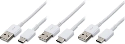 Produktbild von 3x Typ-C Ladekabel für Original Samsung Galaxy Z Flip3 5G, Z Flip4 Datenkabel 1,2m weiß USB-Ladegerätkabel Aufladekabel Type-C Charging-Cable