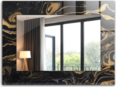 Produktbild von Bedruckter Spiegel - Wandspiegel - Dekorativer - Modern - 80x60 cm - Abstraktes Marmormuster