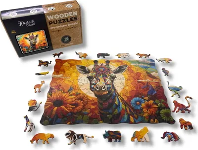 Zdjęcie produktu dla Puzzle Drewniane dla dzieci i dorosłych ColourfullGiraffe Żyrafa2 150 elementów