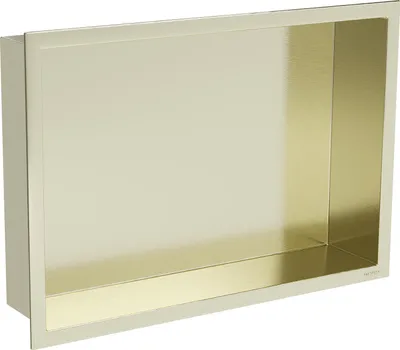 Produktbild von Mexen X-Wall-R Nischenregal mit Flansch 45 x 30 cm, gebürstetes Gold - 1950453010