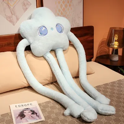 Produktbild von 360Home Cartoon Kissen Plüsch Stern Kissen lange Füße Form Blau 120cm