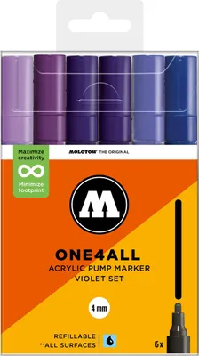 Obrázek produktu pro Akrylové fixy MOLOTOW One4All 227HS 4mm, 6ks Violet Set
