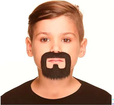 Produktbild von Mom Kinder Schnurrbart Und Bart Schwarz Schwarz One Size