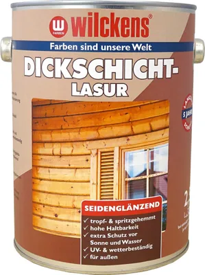 Produktbild von Wilckens Dickschichtlasur seidenglänzend, 2,5 l, Nussbaum