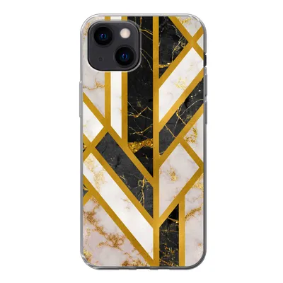 Produktbild von MuchoWow® Handyhülle Schutzhülle Hülle für iPhone 13 mini Marmor - Gold - Glitzer - Luxus Silikon Softcase Handy Hülle - Softcase