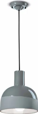 Produktbild von Hängelampe Keramik E27 rund Ø 22,5 cm H: max. 146,5 cm Grau Retro Keramikleuchte