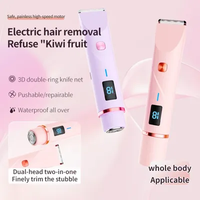 Image de INF Tondeuse électrique multifonction double tête - lames céramique, affichage LED, USB-C, étanche Rose