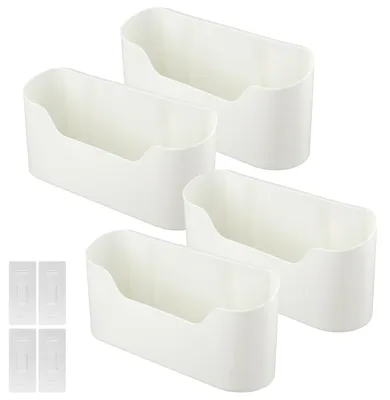 4er-Set Aufbewahrungsboxen für Schranktür, 23,4x6,8x10,8 cm, weiß