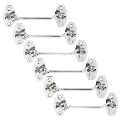 Produktbild von Alberts 6 x Sturmhaken, 100 mm lang mit Ösen, Dickschichtschutz, galvanisch verzinkt