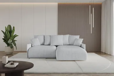Produktbild von ALTDECOR Ecksofa mit Schlaffunktion und Bettkasten ONESK-L-v1 216x177x72 cm  Grau - Corner Sofa Eckcouch Couch L-Form  angeordnet Schlafcouch Ausziehbar Wohnlandschaft