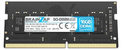 Produktbild von BRAINZAP 16GB DDR4 2133MHz PC4-2133P-SA0-10 SO-DIMM CL15 1Rx8 1.2V Unbuffered Non-ECC RAM Arbeitsspeicher für Notebook Laptop Speichermodul Memory