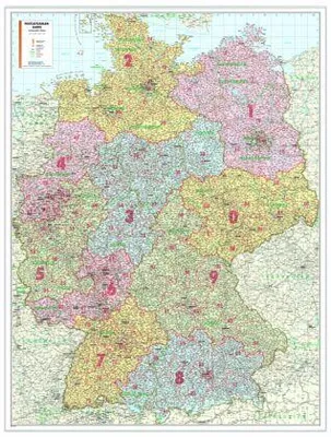 Immagine prodotto di Mappa dei codici postali della Germania in formato poster, con listelli