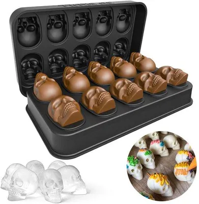 Produktbild von Famanu 3D Eiswürfelform Totenkopf - Schwarz