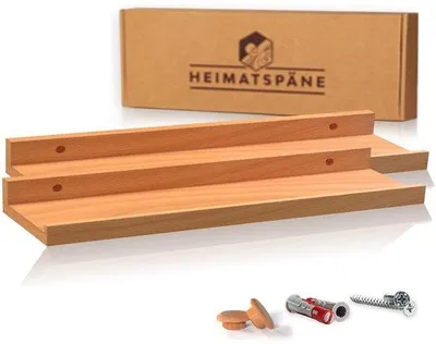 Produktbild von Set aus 2 Malereibretteln, Kernbuchen, 60 cm - Holzleisten [inkl. Holzschraubendeckel] Holzleiste als Wandleiste oder freistehende Leiste