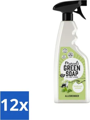 Produktbild von Marcel's Green Soap – Allzweck-Reinigungsspray – Basilikum & Vetivergras – Natürlich & Wirksam – 500 ml - Vorteilspack - 12 Stücke