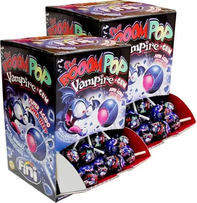 Produktbild von Fini Booom Pop Vampire plus Gum Lollies 100 stk. - super sauer (2er Pack)