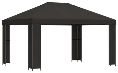 Image de vidaXL Tente de jardin 4 x 3 m, anthracite, polyester et acier, 190 g/m²