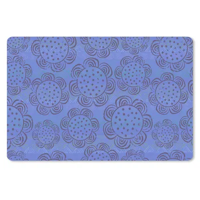 Produktbild von MuchoWow® Schreibtischunterlage Blumen - Muster - Blau 60x40 cm - XXL Mauspad - Großes Mauspad