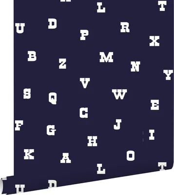 Produktbild von ESTAhome Tapete Alphabet Blau 53 cm x 10.05 m