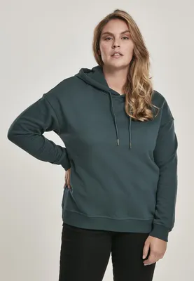 Produktbild von Urban Classics TB1524 | Damen Hoody Kapuzenpullover mit breiten Rippbündchen - Farbe: bottlegreen - Größe: 3XL