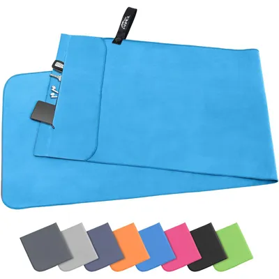 Produktbild von Pameil Fitness Handtuch |120x50cm| Kompakt & Schnelltrocknend mikrofaser Handtuch, Sporthandtuch, Reisehandtuch, Strandhandtuch mit Reißverschluss Tasche