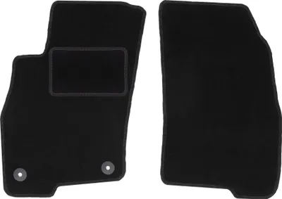 Image de Tapis de sol avant velours sur-mesure pour Fiat Grande Punto (2005-2009, hatchback) noir, jeu 2 pièces, fixations - STANDRAD