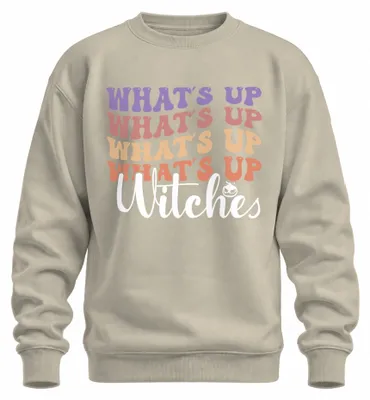 Immagine prodotto di Whats up Witches Halloween Witches Funny Retro Pumpkin Gift Felpa Unisex Pullover, Nature, L