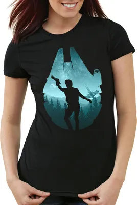 Produktbild von style3 Schmuggler Damen T-Shirt solo rasender falke endor, Größe:2XL