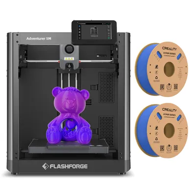 Produktbild von Flashforge Adventurer 5M 3D-Drucker, 600 mm/s Druckgeschwindigkeit, 220 x 220 x 220 mm Druckvolumen + 2*1KG Blau Hyper PLA-Filament