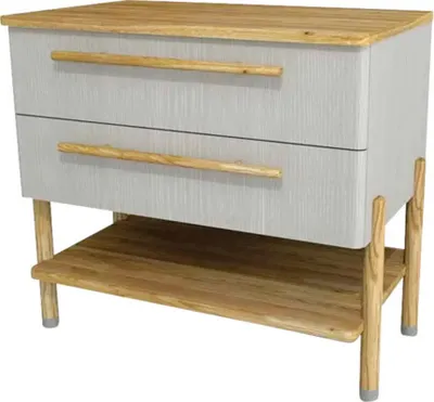 Obrázok produktu pre Kúpeľňová skrinka pod umývadlo Devo Sonet sivá/dub 84 x 75 x 49 cm SF-SU2S84-F114D01L10