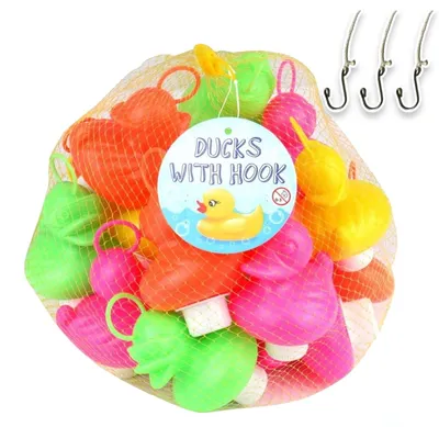 Produktbild von Angelspiel Badespielzeug Enten Angelset - 20 Enten mit Haken und Gewicht - Ab 3 Jahren