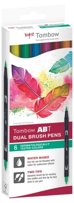Produktbild von Tombow Brushpen Set - ABT Dual Brush Pen 6 Stück  getestet