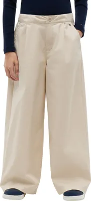 Immagine prodotto di Pantaloni in tessuto plissettati, modello ampio, per bambine Tommy Hilfiger, color beige (beige classico), taglia 3 anni