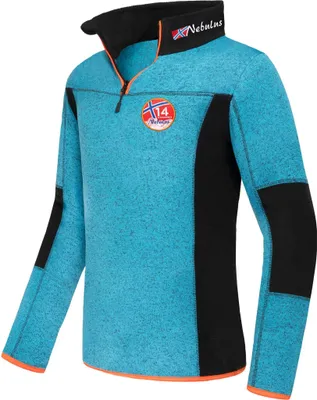 Immagine prodotto di Pullover in pile Nebulus PAAVO uomo, caldo pullover in pile, pullover in pile con mezza zip, P4921 - uomo, turchese, XXL