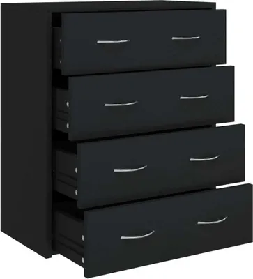 Produktbild von vidaXL Kommode mit 4 Schubladen 60×30,5×71 cm Schwarz