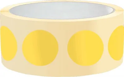 Produktbild von Dreifke® Aufkleber I Markierungspunkt, blanko, gelb, Haftpapier, ablösbar, Ø ...