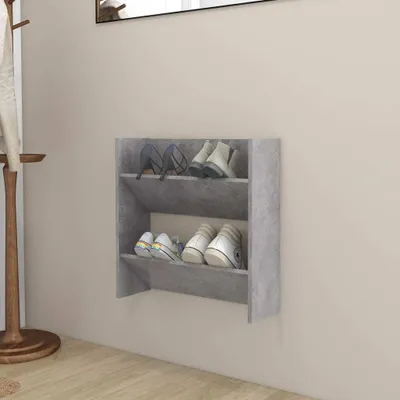 Produktbild von Best Möbel Wand-Schuhschrank Betongrau 60x18x60 cm Holzwerkstoff - Schuhregale Cloris Neu6485978 1parcel