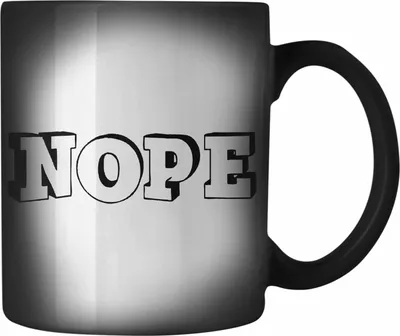 Produktbild von Trendation - Lustige Farbwechsel Zauber-Tasse - Nope - Spruch Karabiner Farbwechsel Zauber-Tasse Edelstahl Geschenk Kollege Kollegin Mutter Freundin Geschenkidee (Schwarz)
